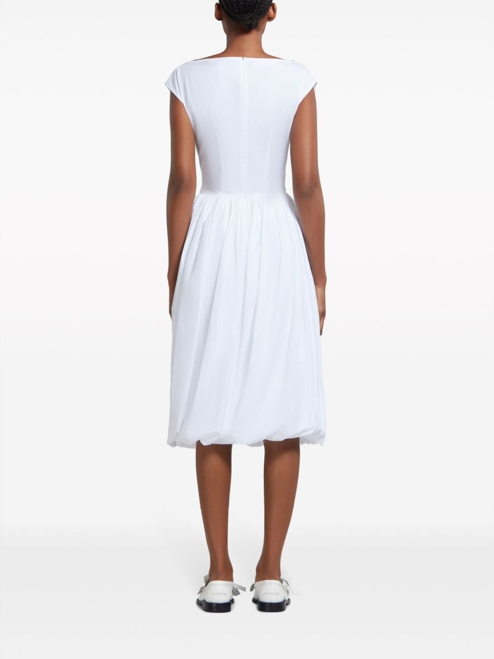 boat-neck cotton midi dress - 4