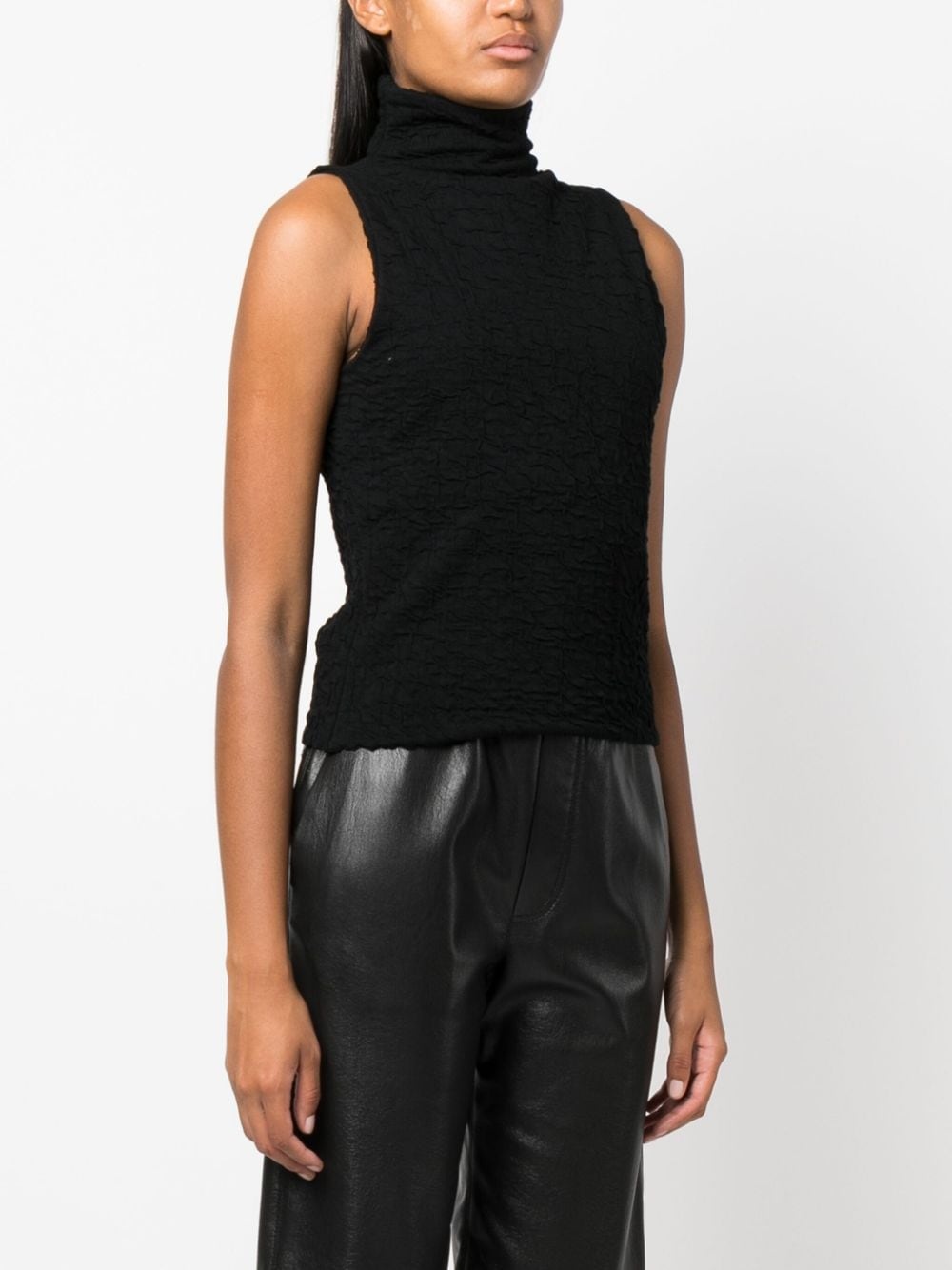 crinkled-finish tank top - 3