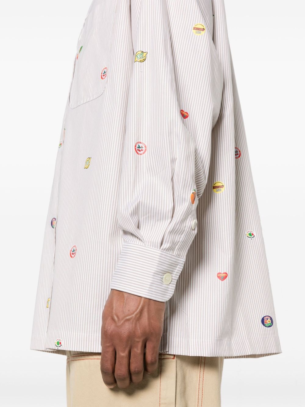 Fruit Stickers striped shirt - 5