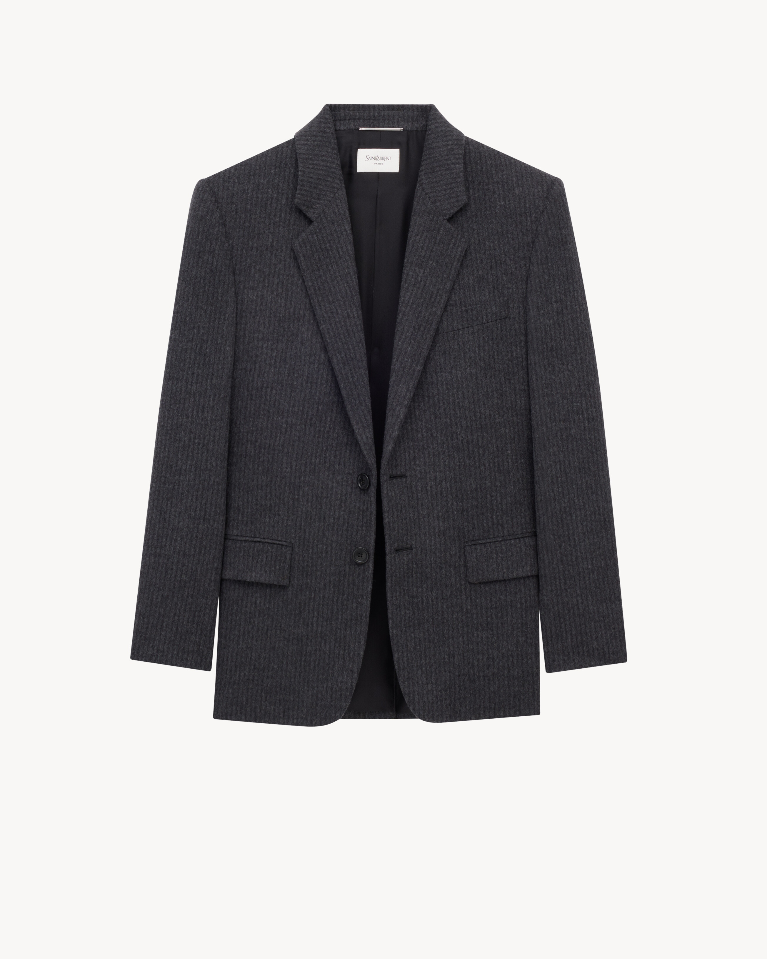 JACKET IN STRIPED WOOL AND CASHMERE FLANNEL - 2