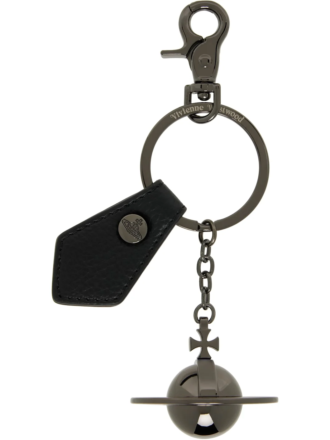 Black & Gunmetal 3D Orb Keychain - 1