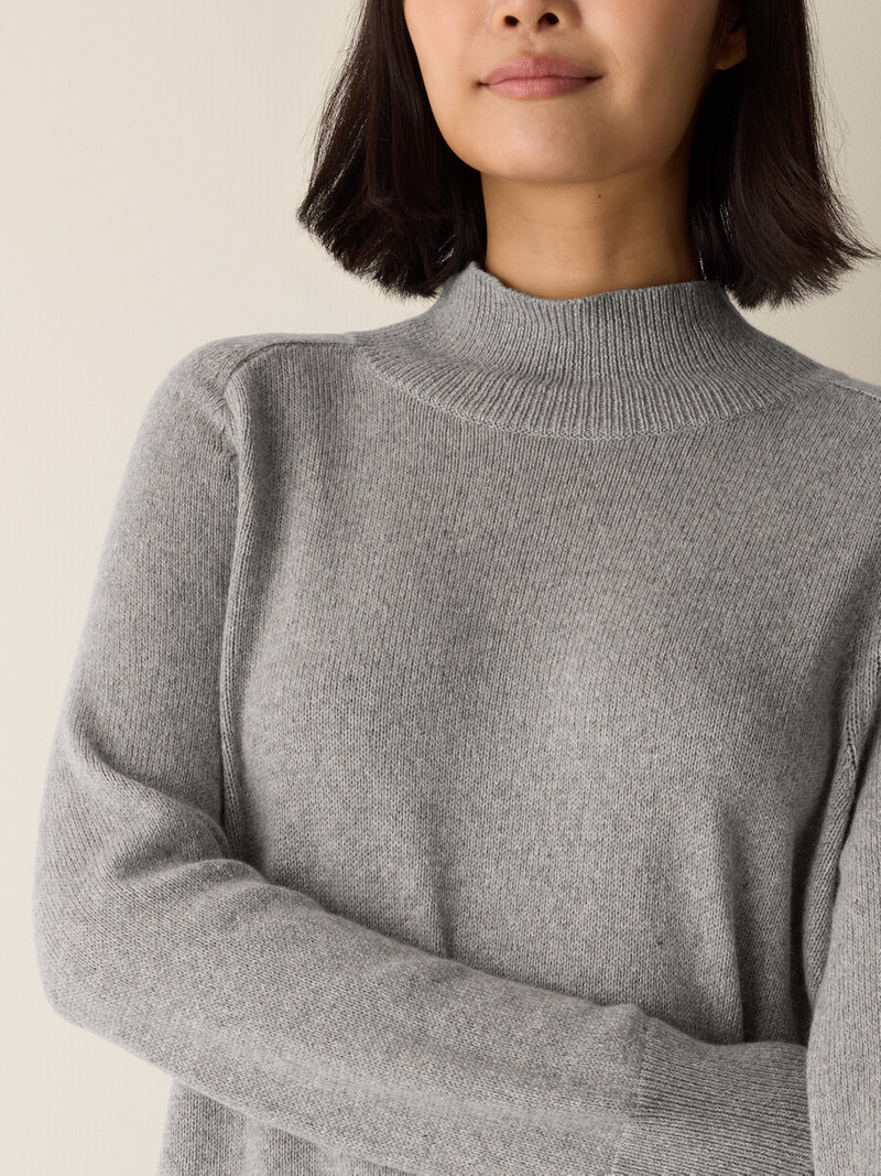 Cotton & Recycled Cashmere Turtleneck Long Top 5