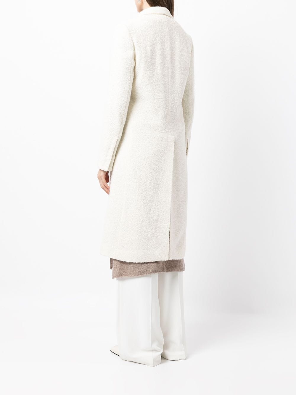 ivory buttoned coat - 4