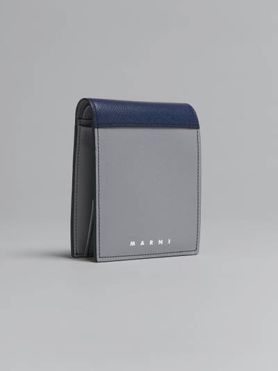 Marni GREY AND BLUE SAFFIANO LEATHER BI-FOLD WALLET outlook
