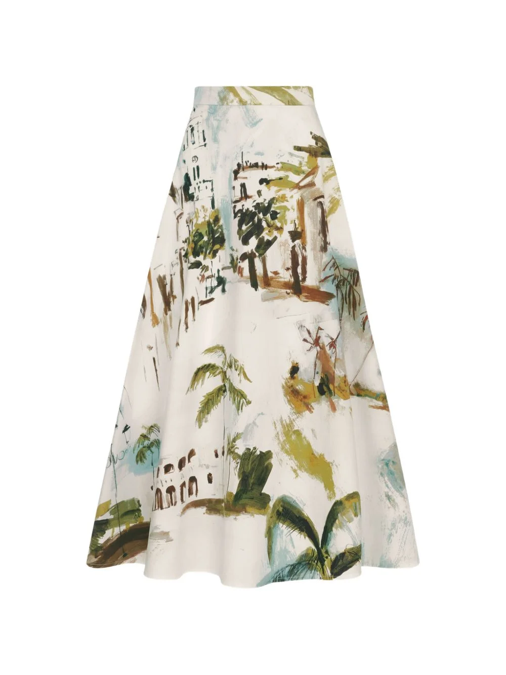Dominican Landscape cotton poplin skirt - 1
