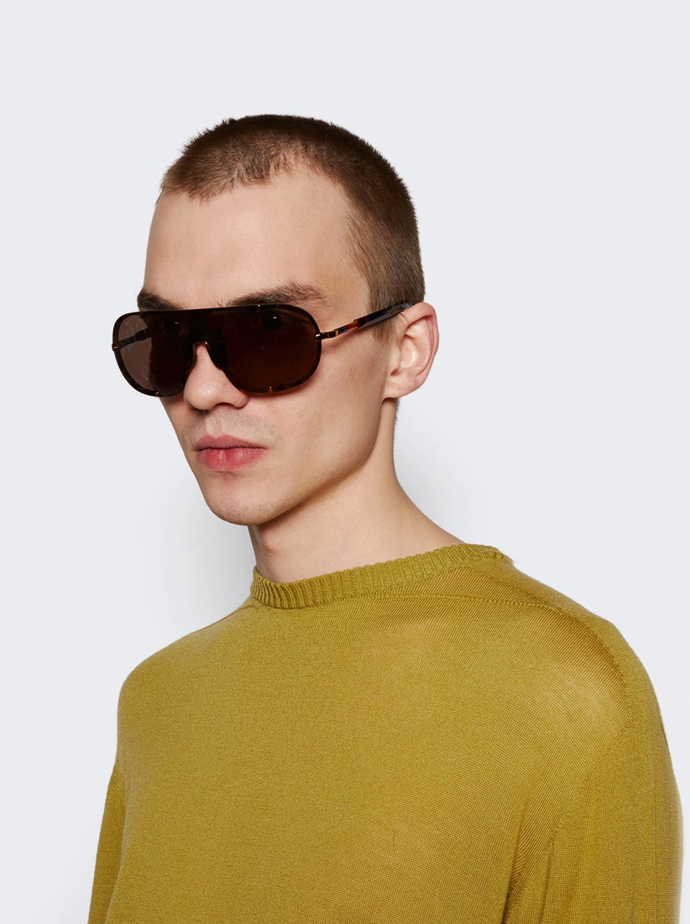 X Dries Van Noten 216 C3 Aviator Sunglasses Old Gold - 3