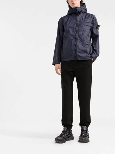 Stone Island logo patch hooded jacket outlook