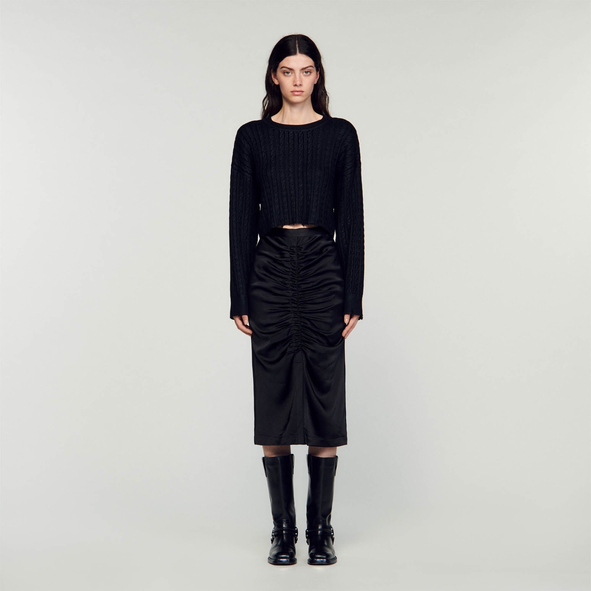 CROPPED KNIT SWEATER - 3
