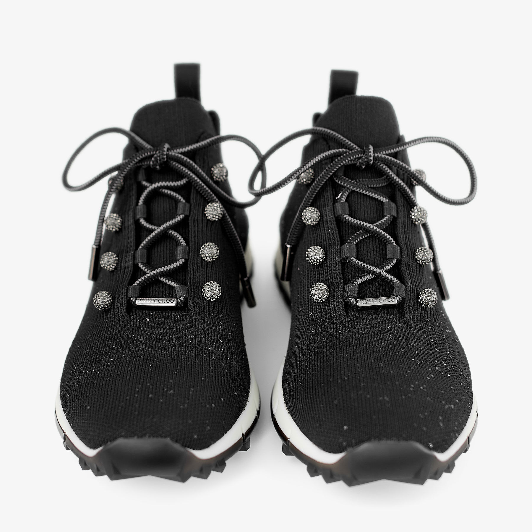Veles
Black Sequin Knit Trainers - 5