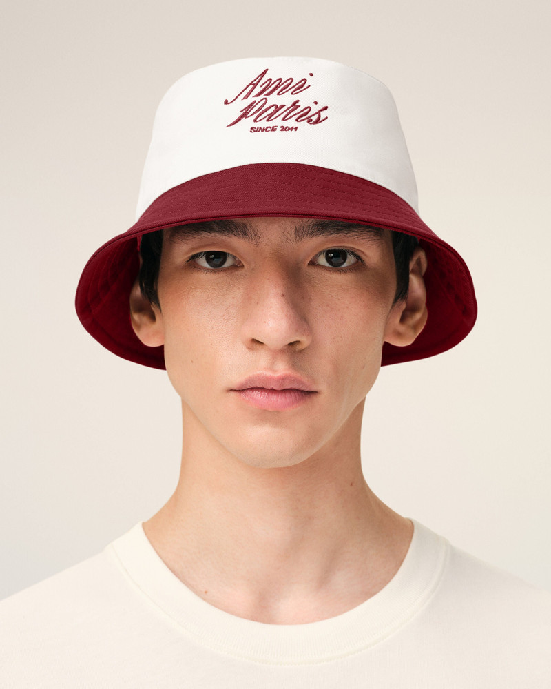 AMI Paris RED AND WHITE COTTON AMI PARIS HAT outlook