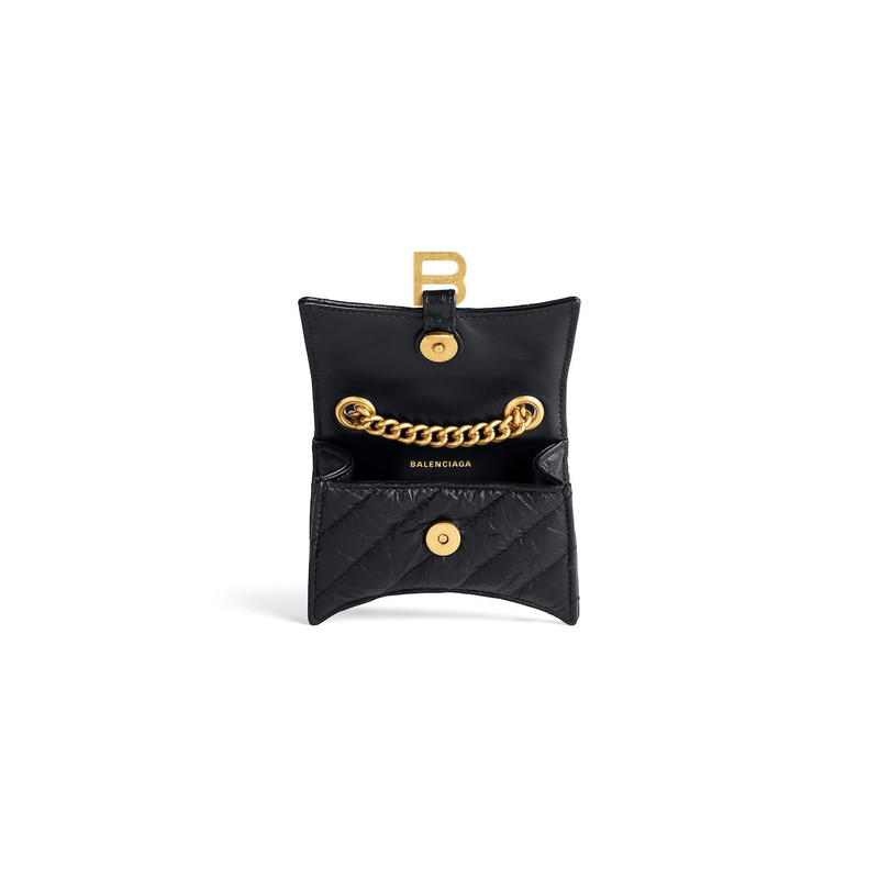 Women's Crush Mini Chain Bag Quilted  in Black 4