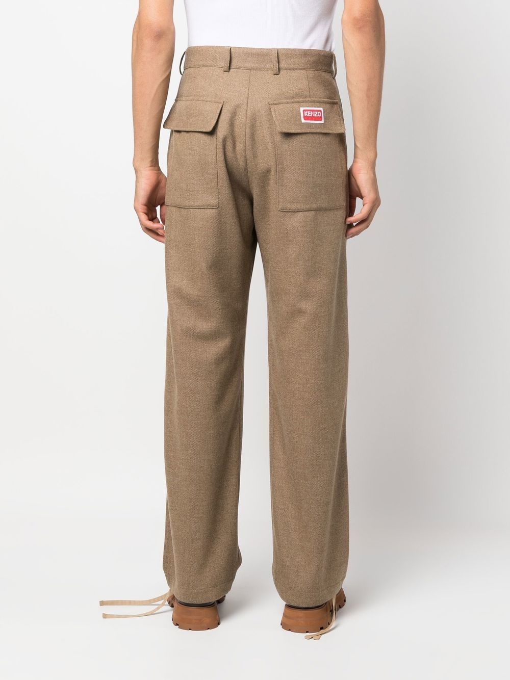 logo-patch cargo trousers - 4