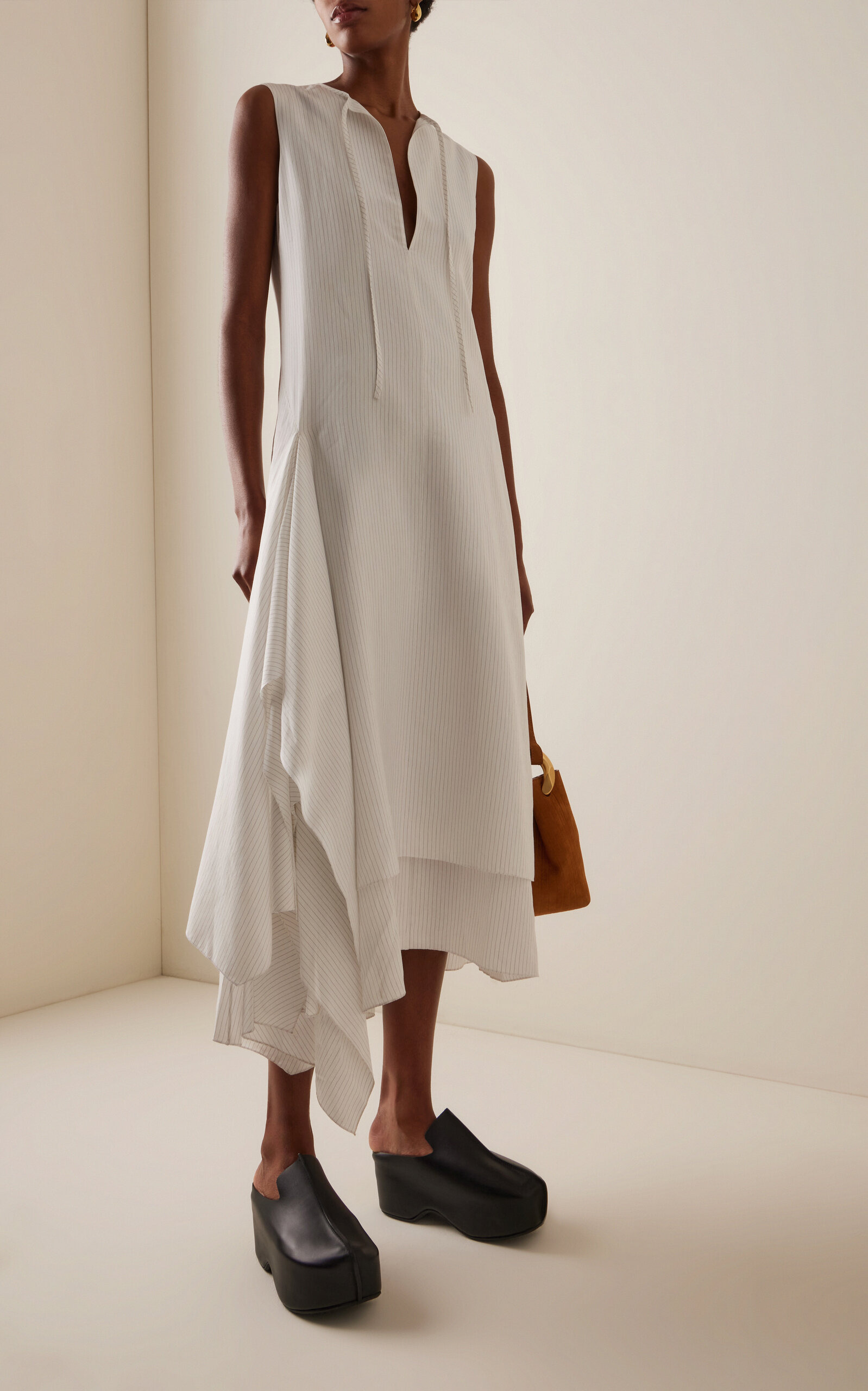 Layered Cotton Dress off-white - 2