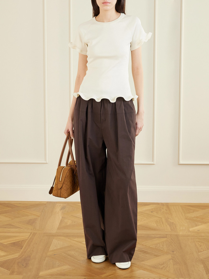 Stella McCartney Ruffled Cotton-jersey T-shirt outlook