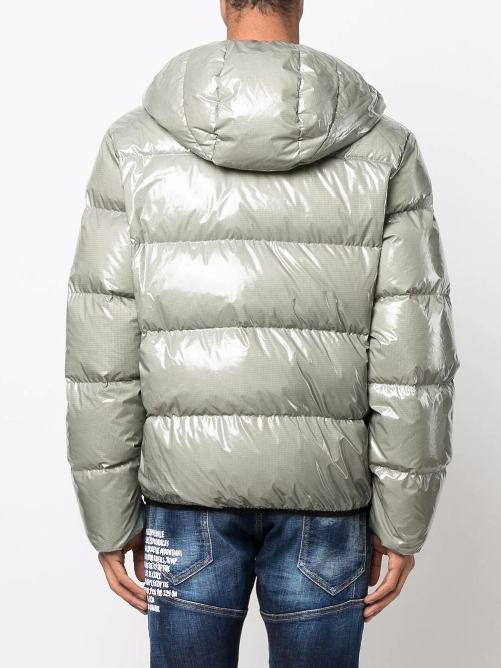 high-shine hooded down jacket - 4