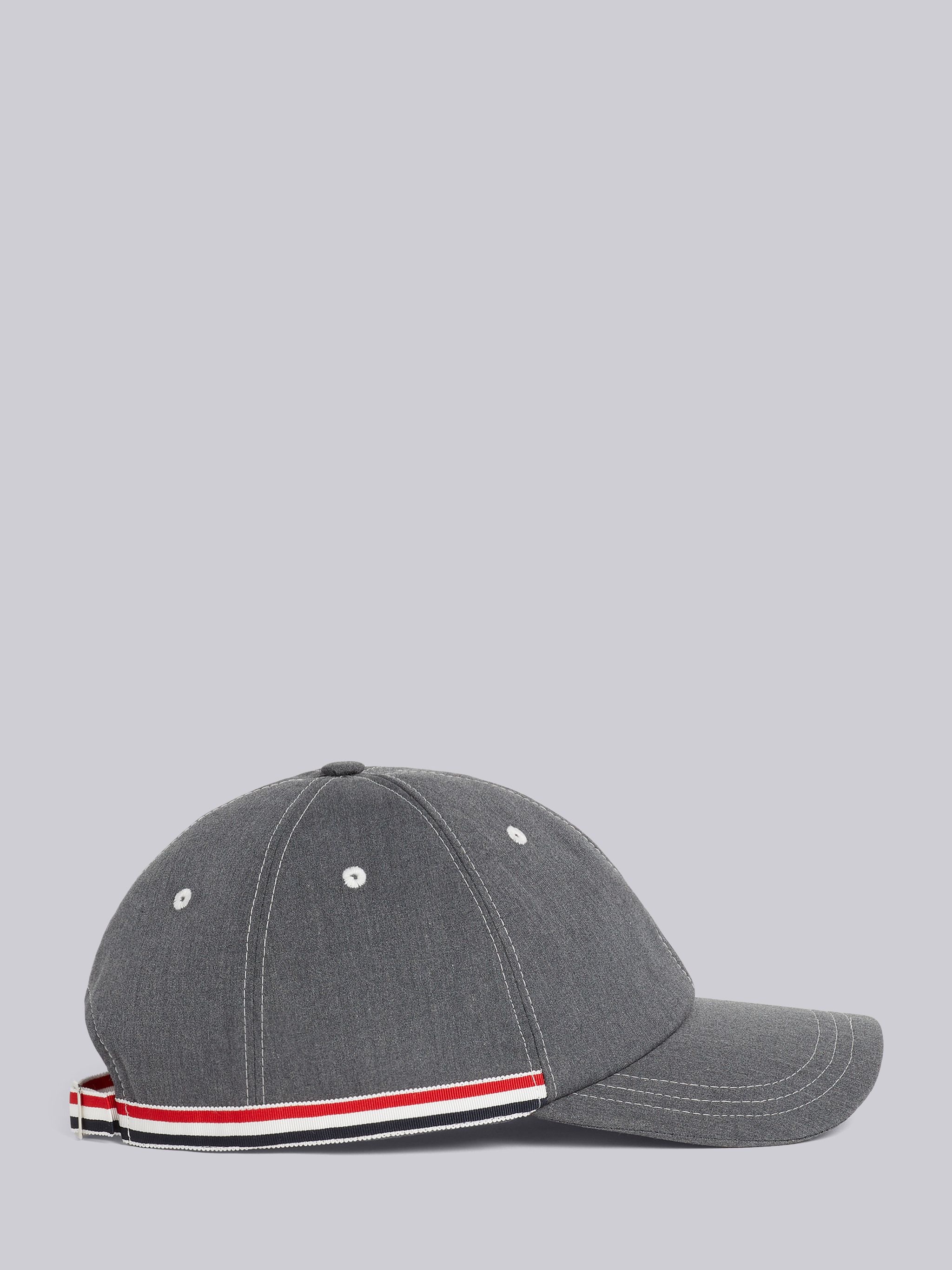 Medium Grey Typewriter Cloth Contrast Stitch 6-Panel Baseball Cap - 3