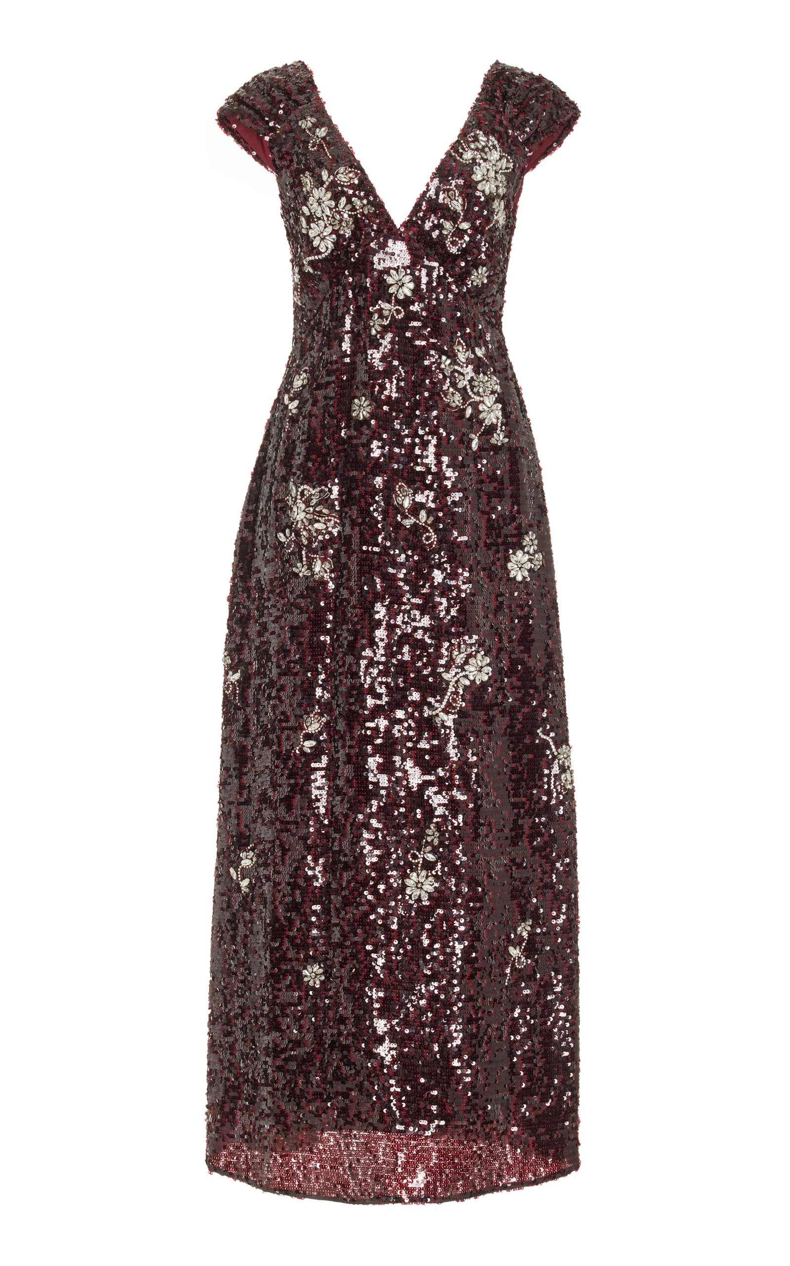 Sequined Midi Dress burgundy - 1