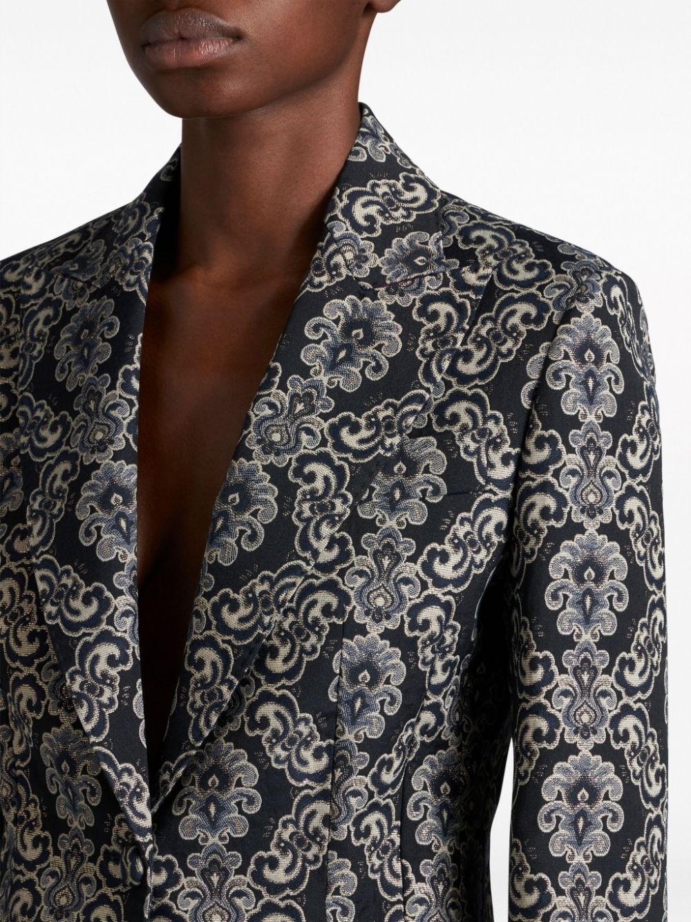 graphic-jacquard blazer - 4