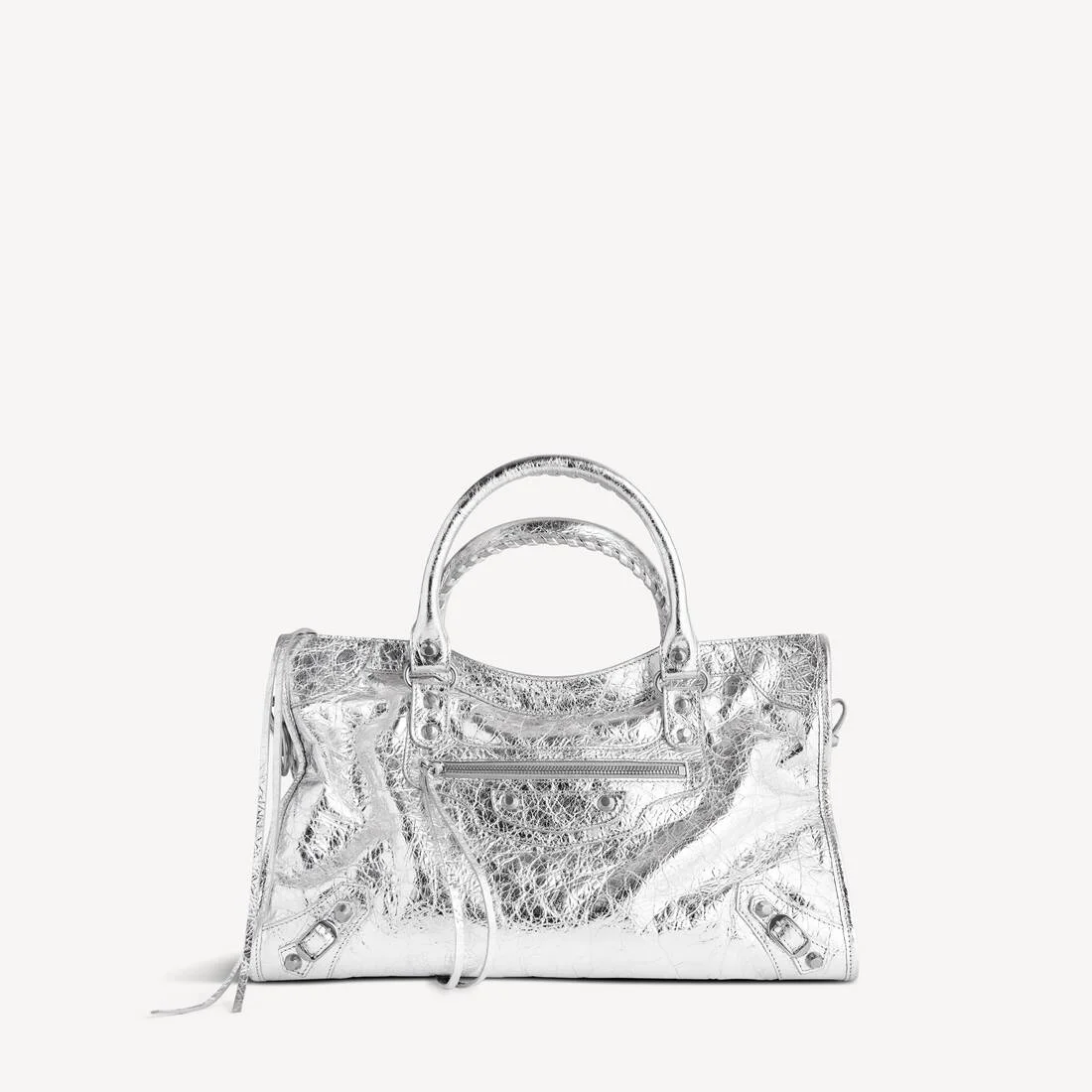 Women's Le City Medium Bag Metallized in Silver - 1