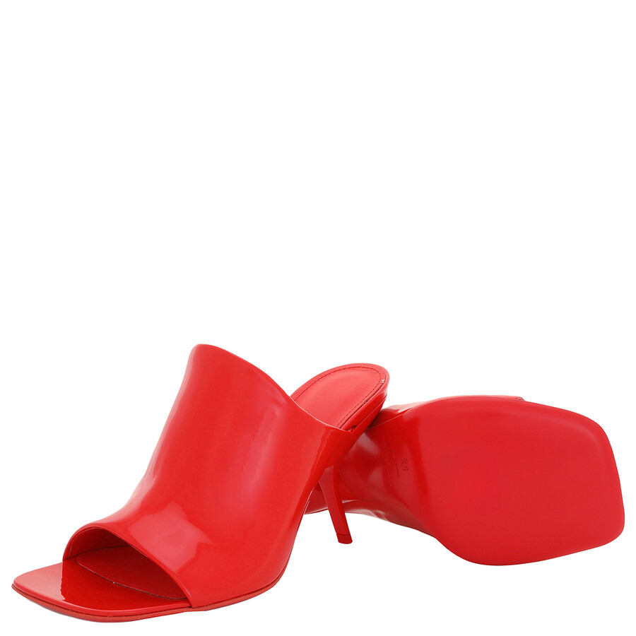 Salvatore Ferragamo Red Calfskin Open-Toe Slide Sandals - 2