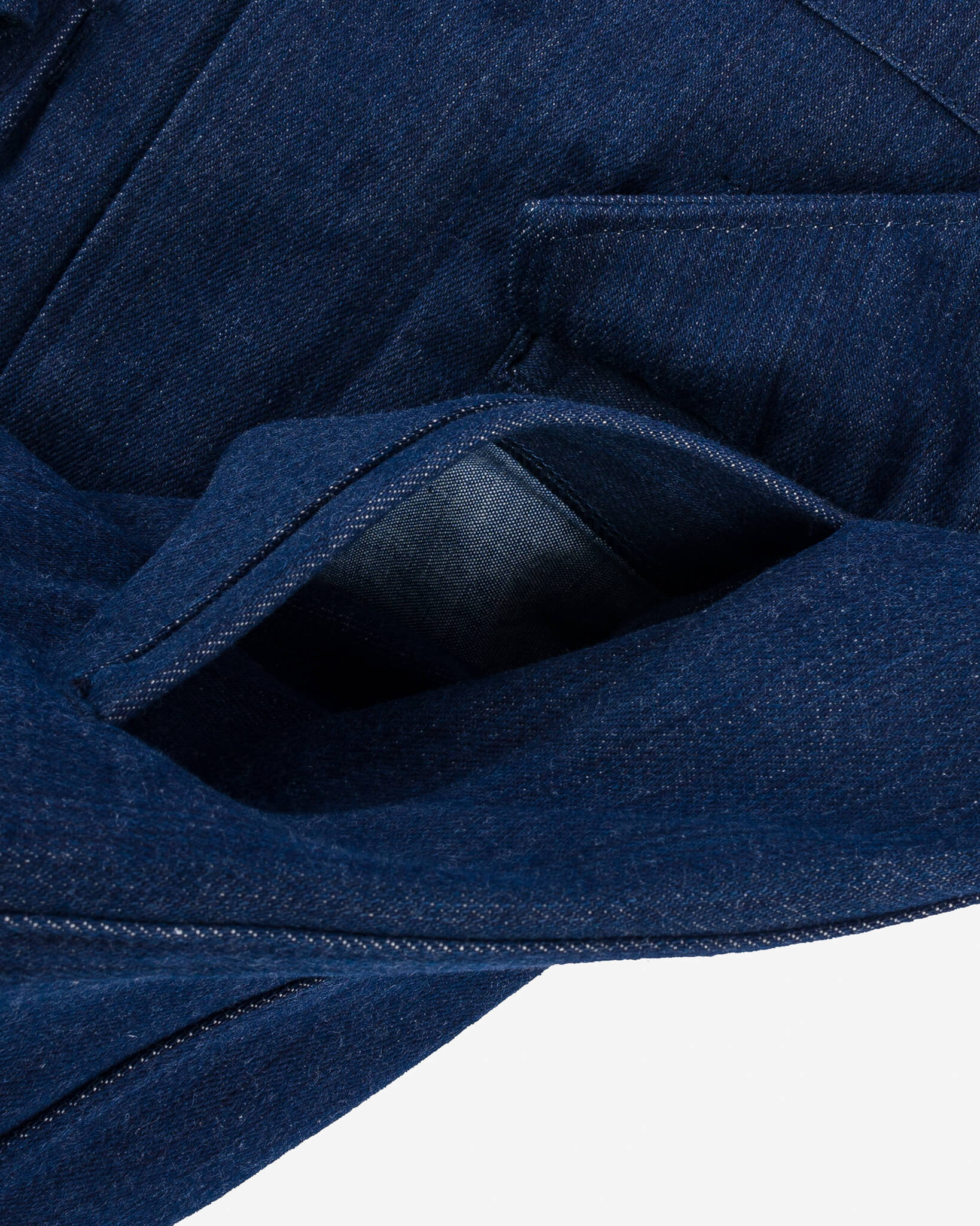 IHM-42-IND 16oz Natural Indigo Selvedge Denim M65 Field Jacket - 16