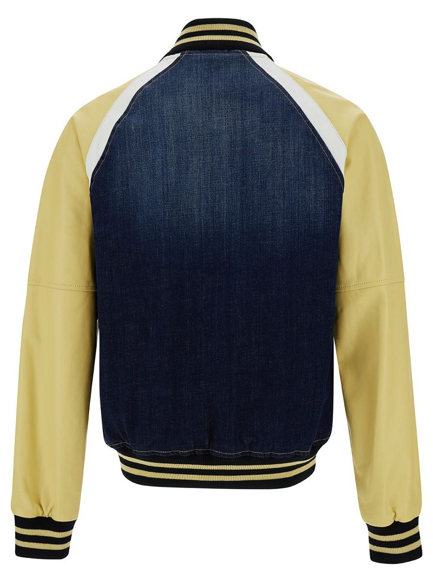 DSQUARED2 DSQUARED2 'COLLEGE' YELLOW AND BLUE VARSITY JACKET