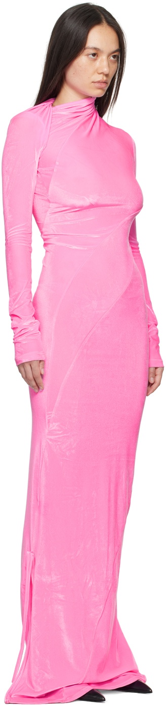 Pink Twisted Maxi Dress - 2