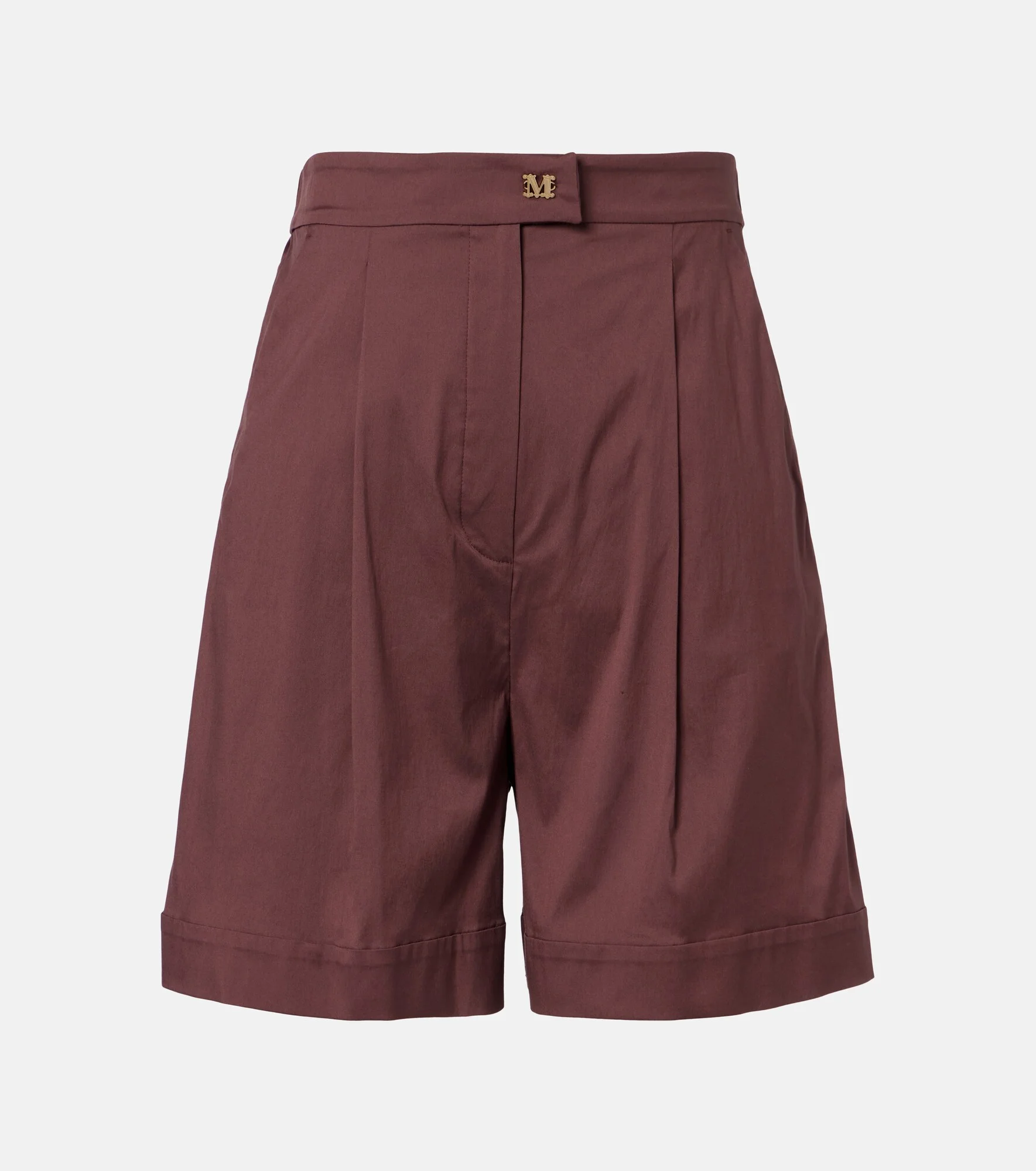 Medeola pleated cotton-blend shorts - 1