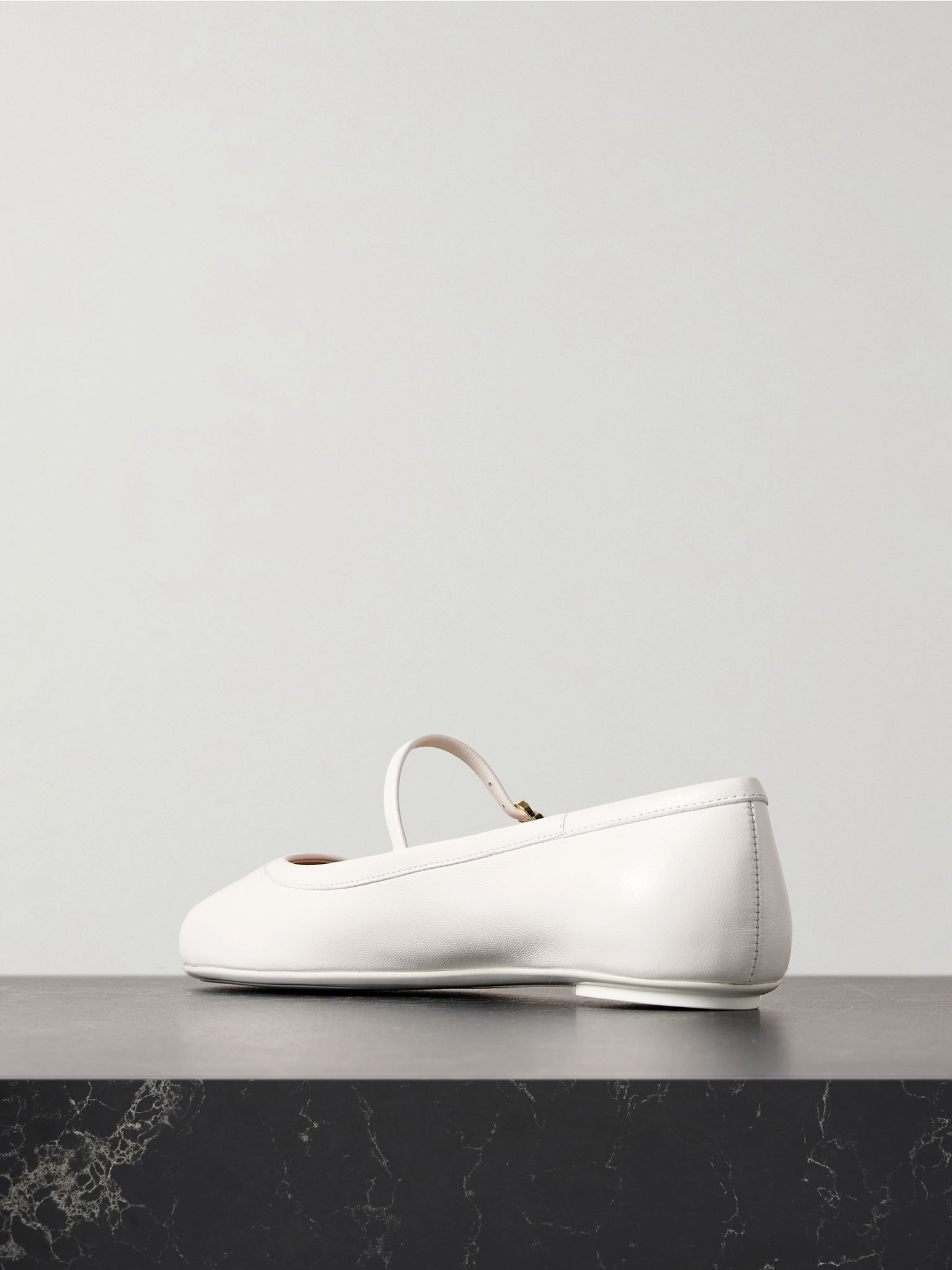 Carla leather Mary Jane ballet flats White - 3