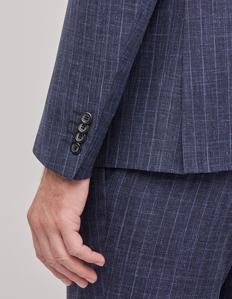 LIGHT BLUE DENIM-EFFECT WOOL REGULAR-FIT SUIT 83