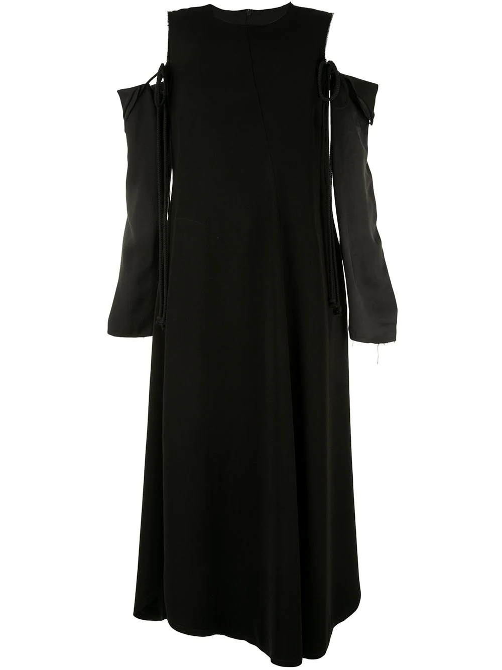 detachable-sleeve twisted dress - 1