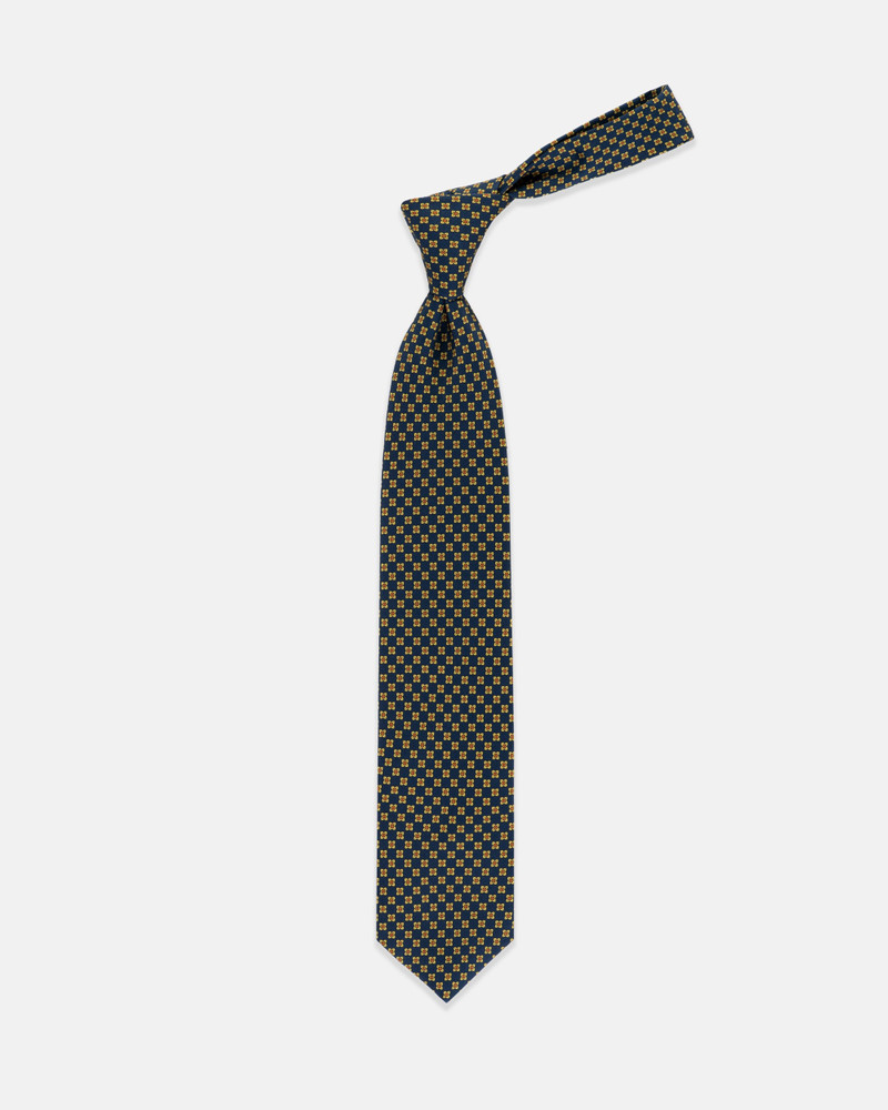 MADE-IN-ENGLAND NAVY COROLLA FOULARD TIE 1