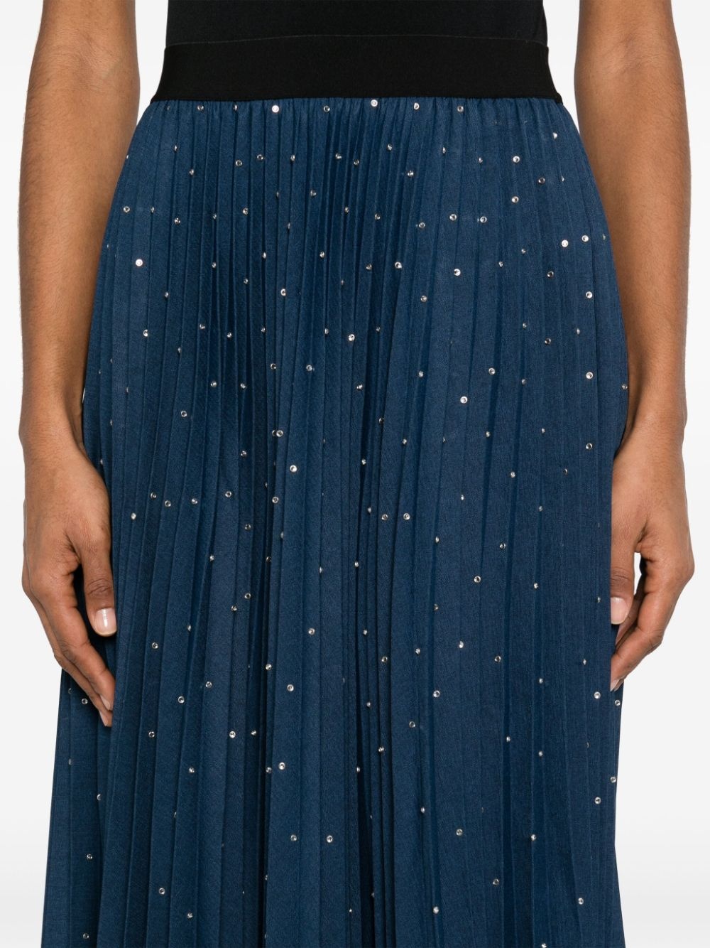 crystal-embellished midi skirt - 5