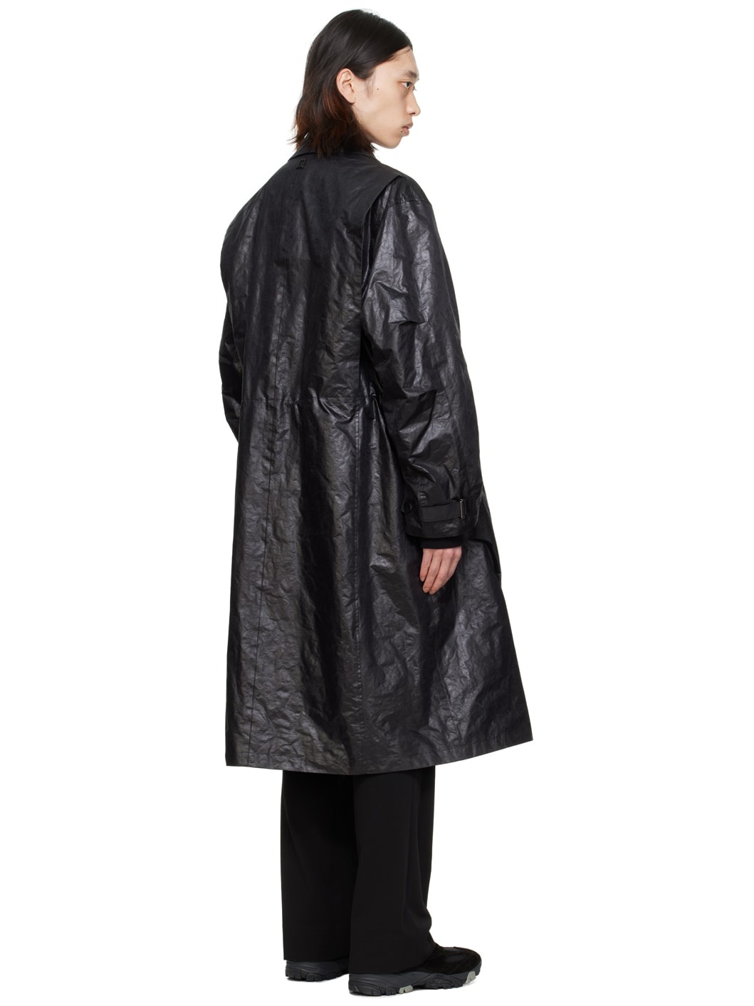 Black Crinkled Coat - 3
