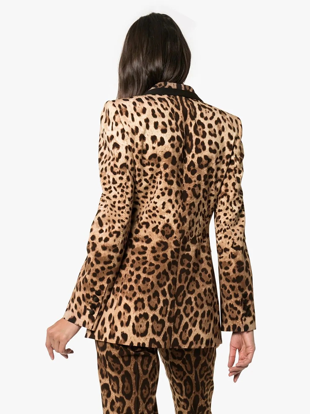 leopard print tailored blazer - 4