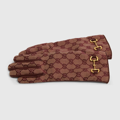 GUCCI GG canvas gloves with Horsebit outlook