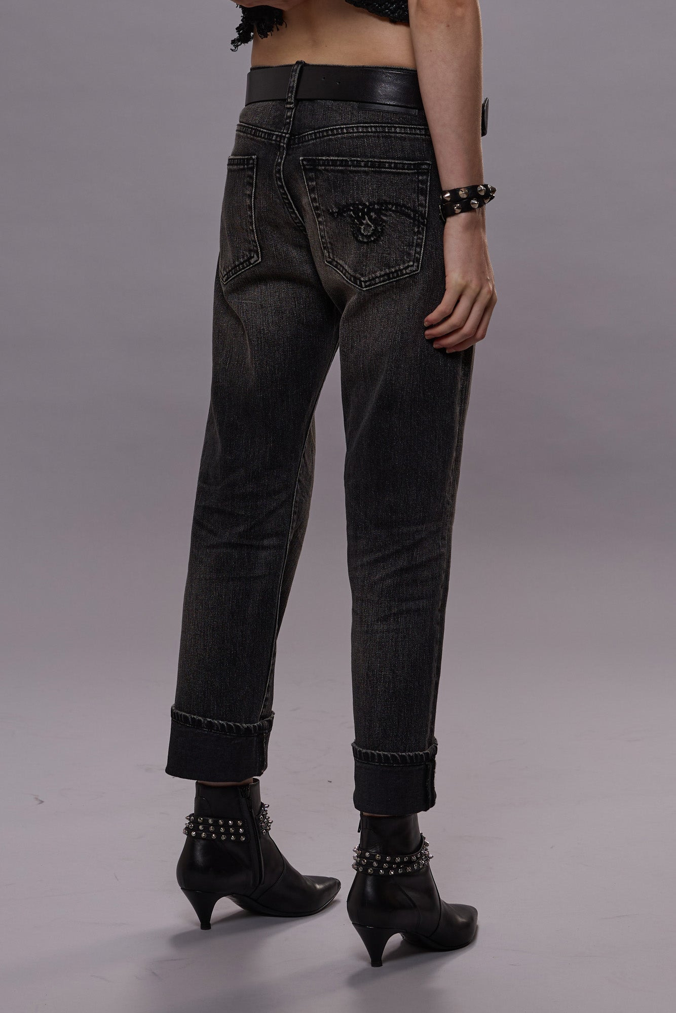 BOY STRAIGHT JEAN - KENNET BLACK STRETCH -R13 - 4