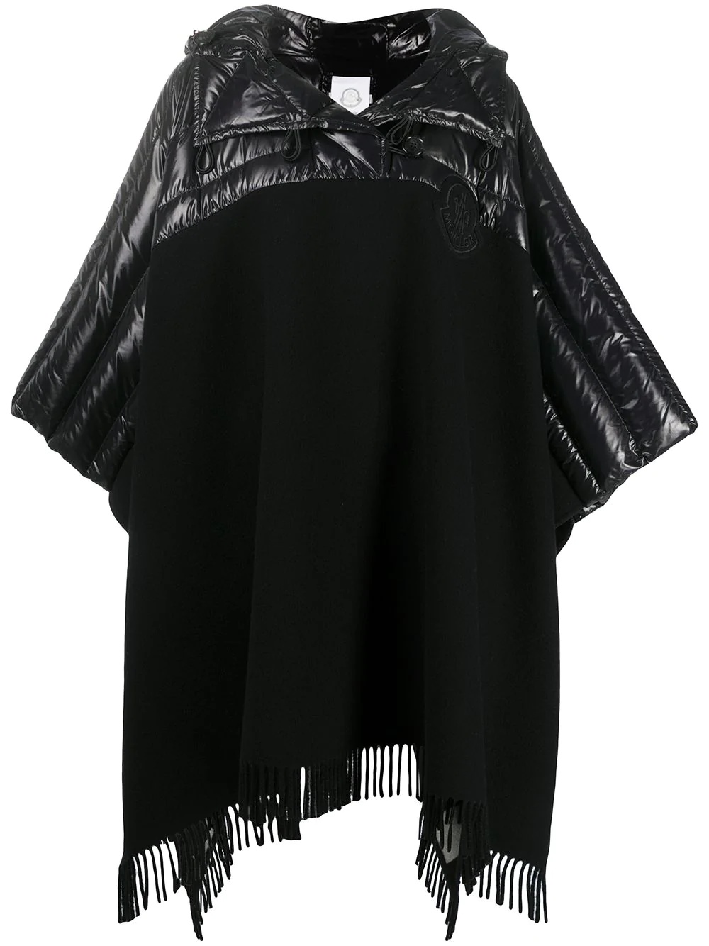 fringed hooded poncho - 1