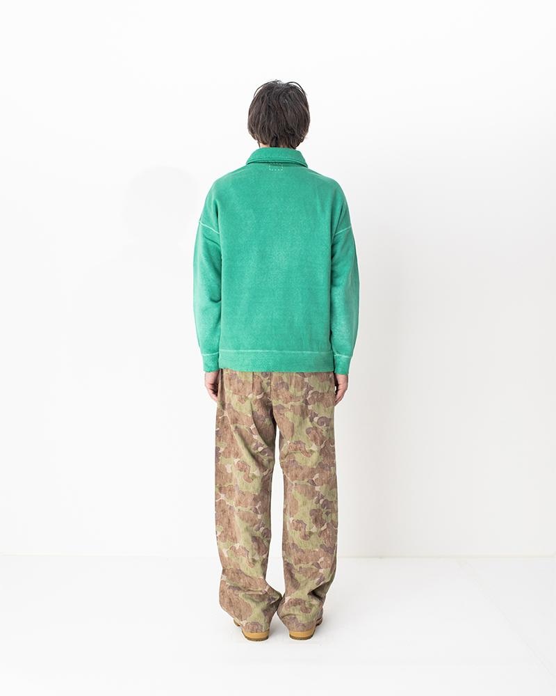 JUMBO SWEAT ZIP P.O. (UNEVEN DYE) GREEN - 3