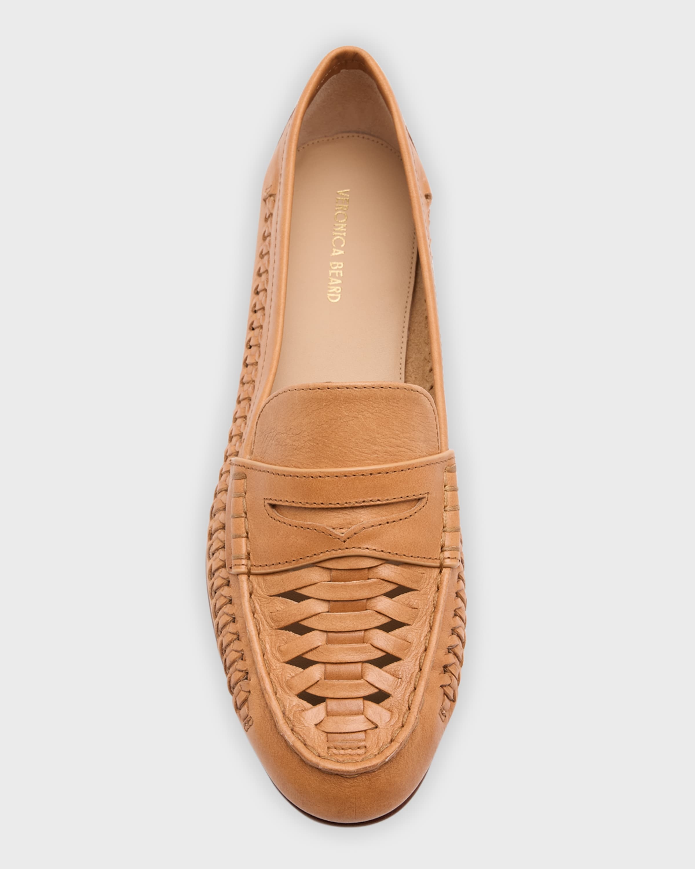 Woven Leather Penny Loafers - 6