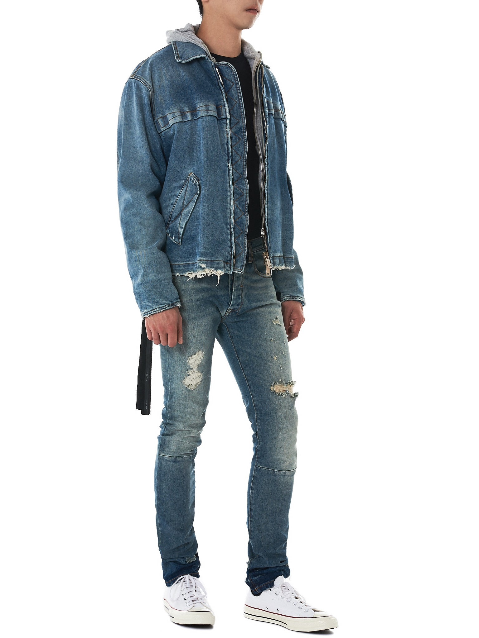 Stonewashed Distressed Jeans - 7