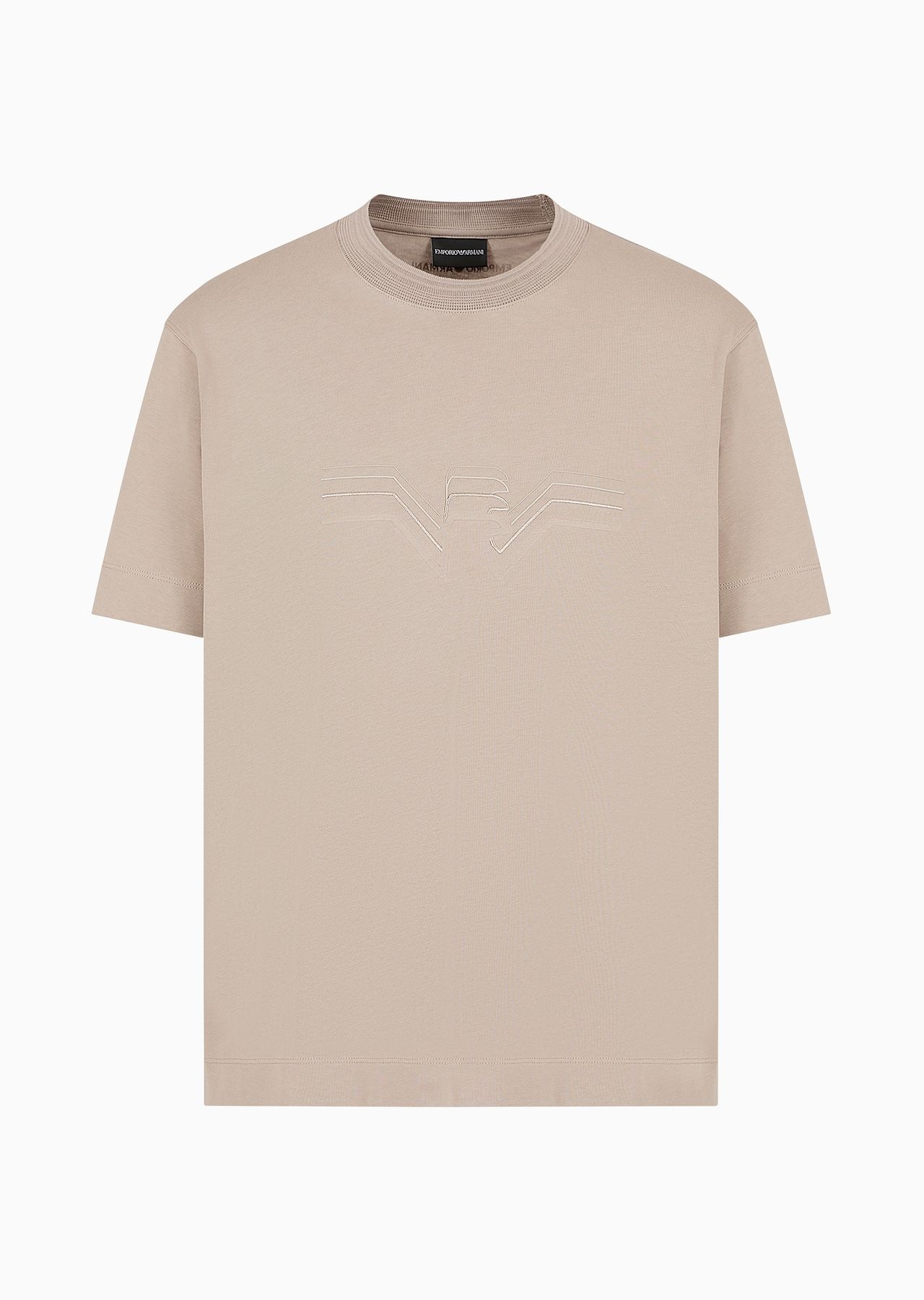 Heavy jersey T-shirt with multi-textured gradient eagle - 1