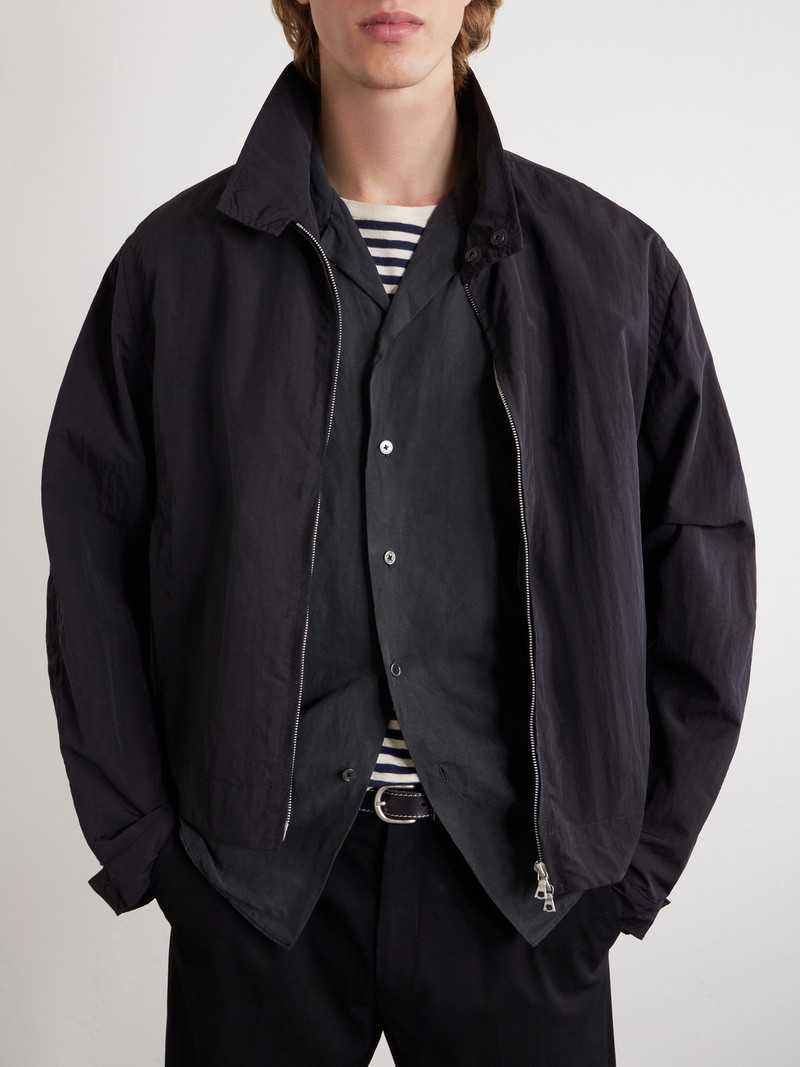 Convertible-Collar Silk and Linen-Blend Shirt 6