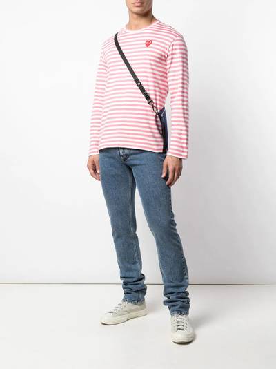 Comme des Garçons PLAY striped logo T-shirt outlook