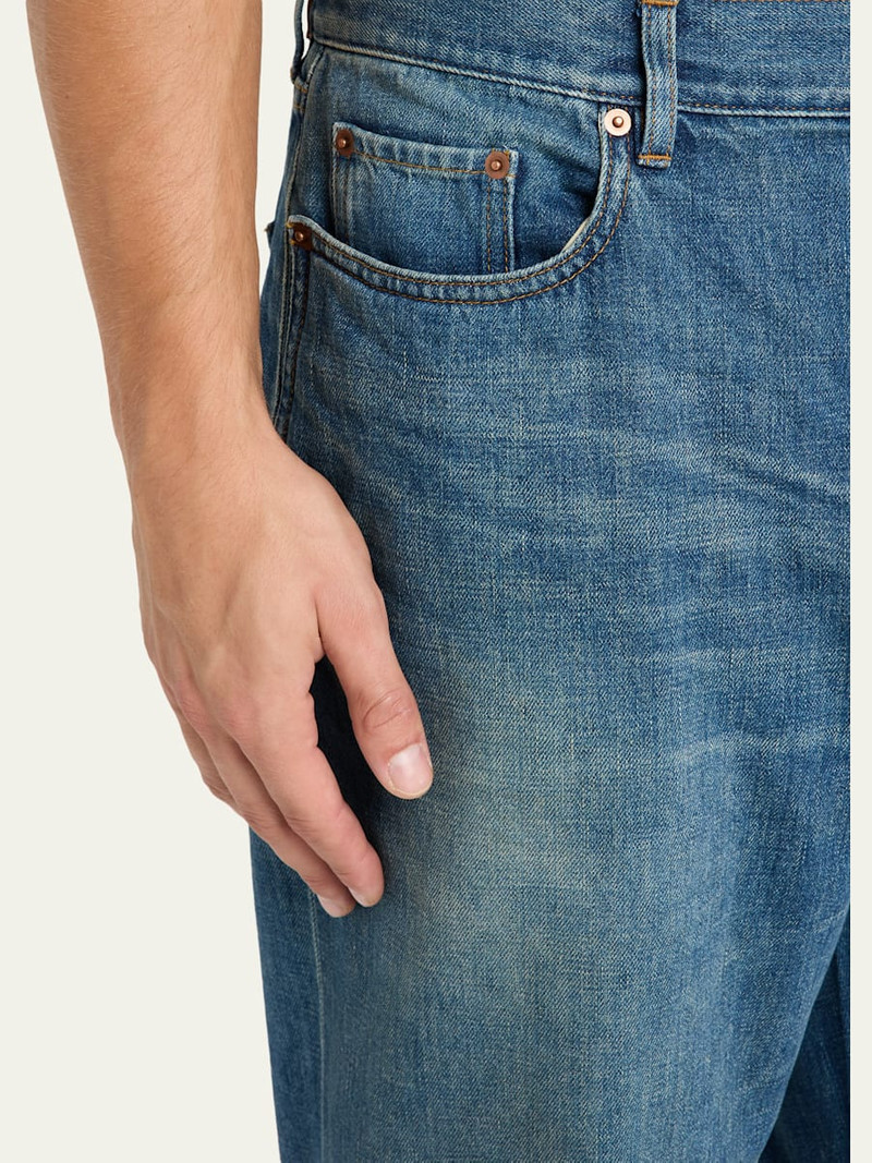 SAINT LAURENT Men's Dark Blue Denim Hi Rise Long Mick Jean outlook