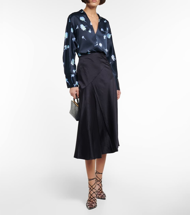Vince Floral V-neck silk blouse outlook