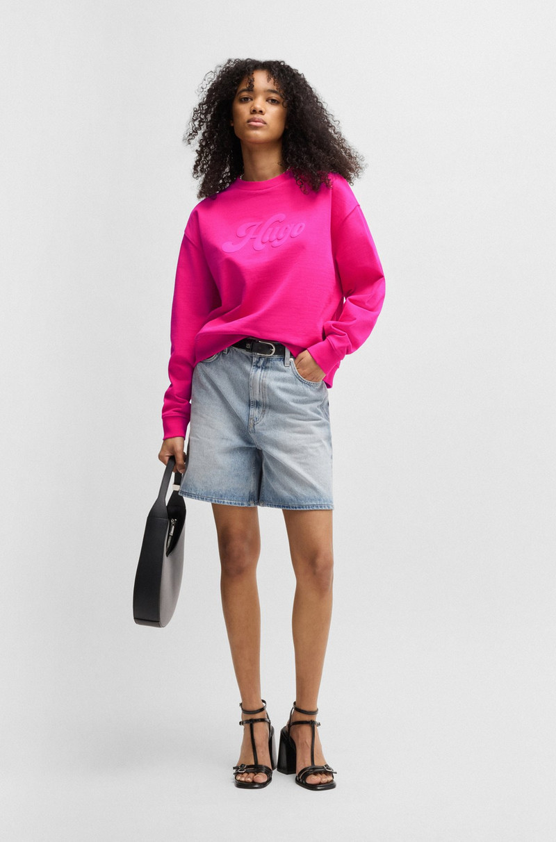 HUGO RELAXED-FIT SWEATSHIRT WITH RETRO LOGO outlook