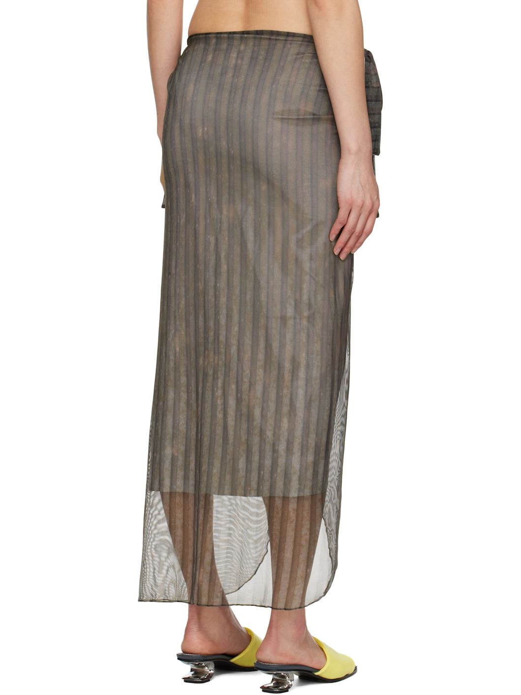 Multicolor Aub Stripes Malong Maxi Skirt - 3