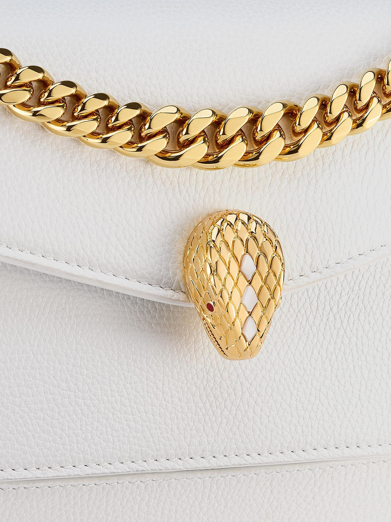 Women's Serpenti E/W Maxi Chain Leather Shoulder Bag - Flash Diamond 4