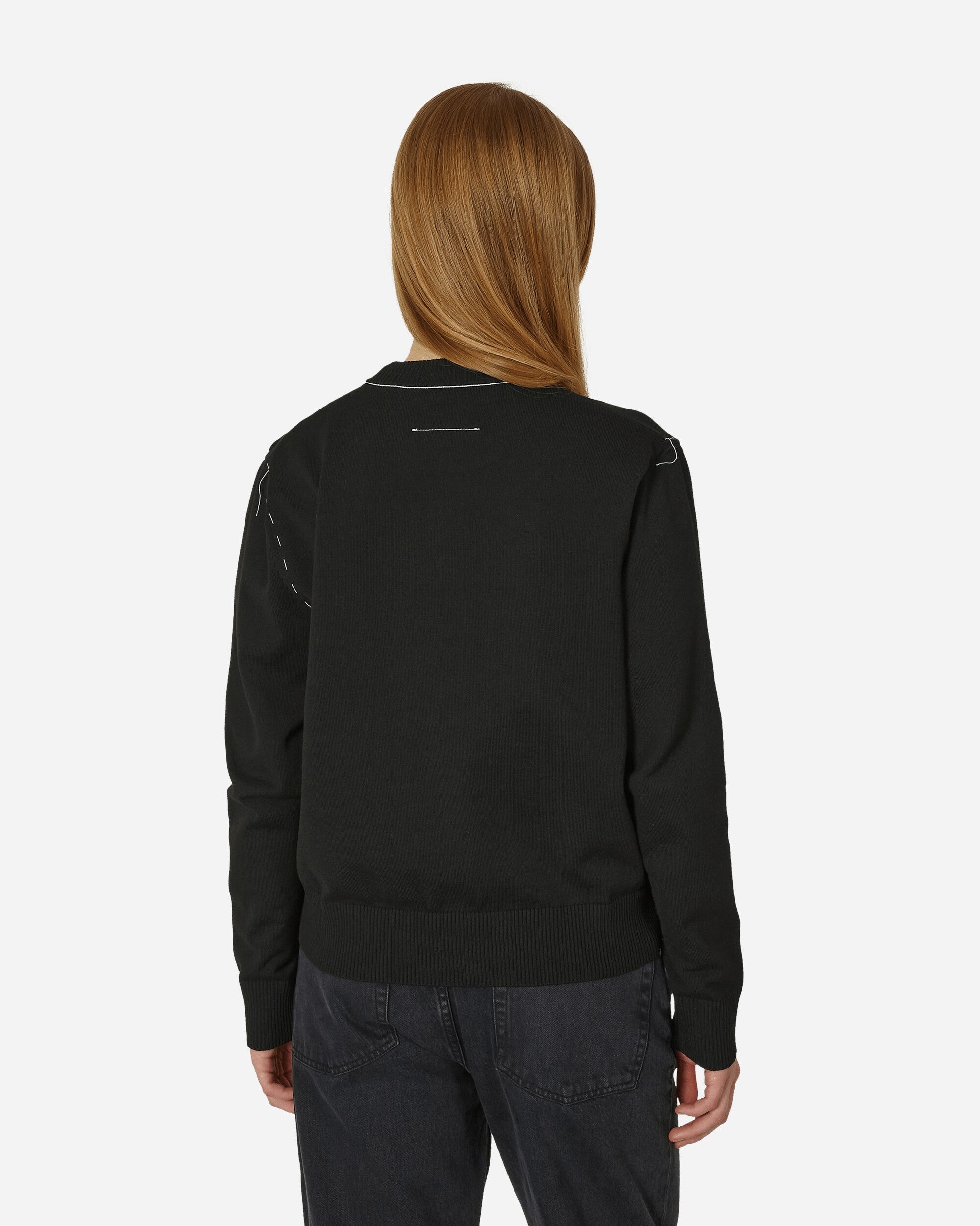 Deconstructed Crewneck Sweater Black - 3